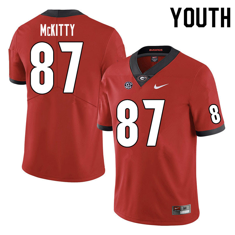 Georgia Bulldogs Youth Tre McKitty #87 Red Stitched College UGA Football Jersey 23BU012RQ